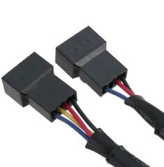 5025 Fan Çoklayıcı 2 Port Y Pwm 4 Pin Splitter Çoklayıcı Switch Kablosu