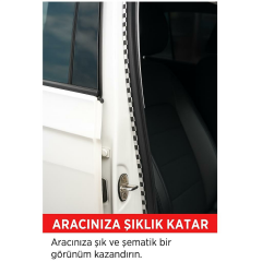 Dekoratif 5mm Siyah Gri Damalı Şerit Çıta |  Araç İç Dış Kaplama Bandı U tipi Kapı Koruma