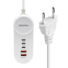 25w Pd Lightning+ 2 Type-c + 2 Usb Şarj Adaptör