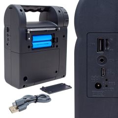 Usb/sd/fm/bluetooth Destekli̇ Fenerli̇ Taşinabi̇li̇r Hoparlör