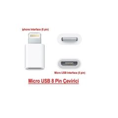 Micro Usb Apple iPhone Lightning Çevirici Dönüştürücü Adaptör