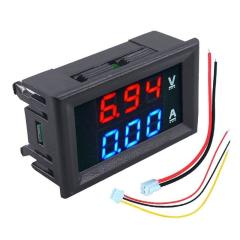 Dijital Dual Voltmetre Ampermetre Volt Akım Ölçer DC 0-100V 10A 3 Adet