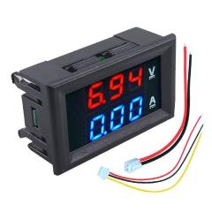 Dijital Dual Voltmetre Ampermetre Volt Akım Ölçer DC 0-100V 10A 3 Adet