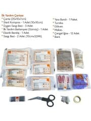Acil Durum 4’lü Araç Seti: İlk Yardım Çantası + İmdat Çekici + El Feneri + Pilli Analog Radyo