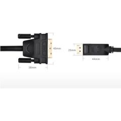 Displayport To DVI Çevirici Dönüştürücü Adaptör Kablosu 3 Metre