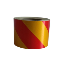 Fosforlu Bant Çapraz 9,2 cm x 5 Metre Sarı Kırmızı