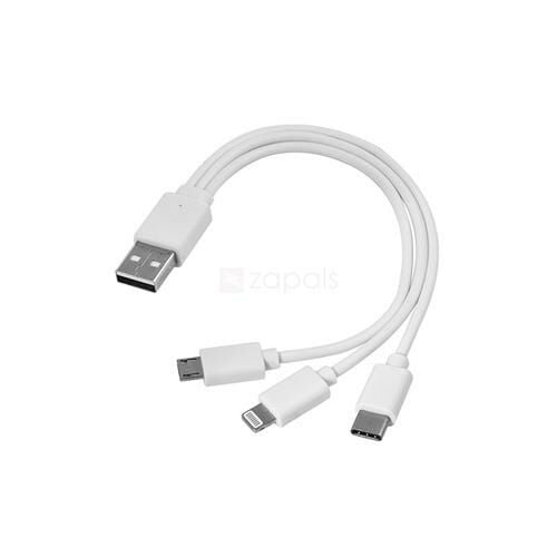 3 In 1 Usb Data Şarj Kablosu - Mikro Usb, 8 Pin Apple, Usb Type-C