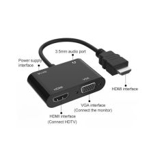 4671 Hdmi To Hdmi + Vga Monitör Çevirici Ps4 Dönüştürücü Switch Splitter Adaptör