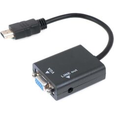 Hdmi To Vga Ses Destekli Monitör Dönüştürücü Kablo Çevirici Adaptör