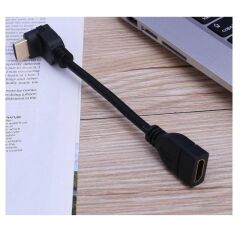 Hdmi Dişi Erkek Uzatma 90 Derece Dirsek Çevirici Dönüştürücü Kablosu