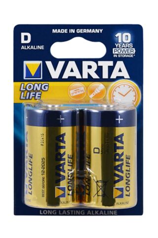 VARTA LONGLIFE ALKALIN BÜYÜK BOY PİL D 2 Lİ