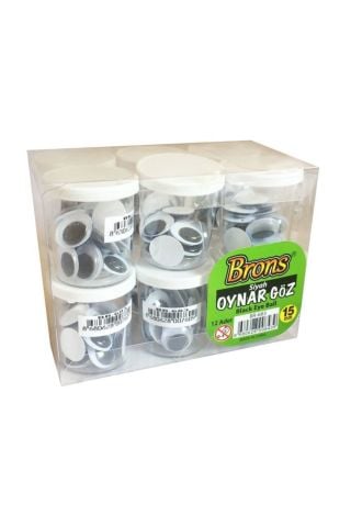 BRONS OYNAR GÖZ SİYAH 12 Lİ 15 MM. BR-683