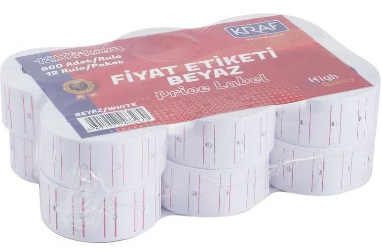 KRAF FİYAT ETİKETİ BEYAZ 12 Lİ