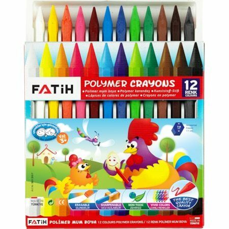 FATİH POLYMER CRAYON 12 RENK UZUN SİLGİ+KALEMTRAŞ