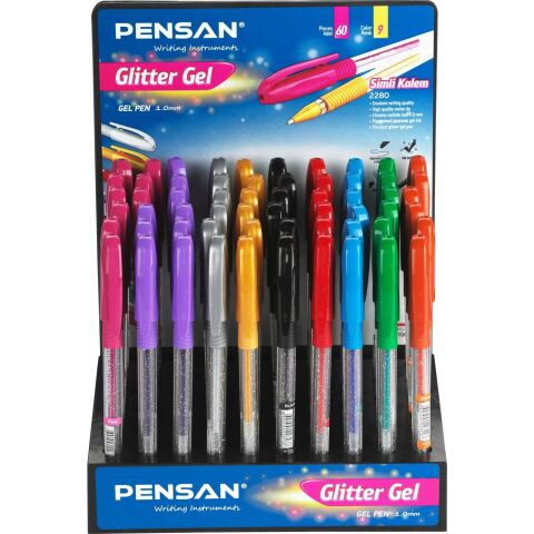 PENSAN GLITTER GEL SİMLİ KALEM STD 60 LI 2280