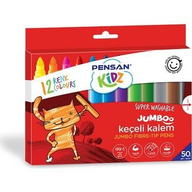 PENSAN KIDS YIKANABİLİR JUMBO KEÇELİ KALEM 12 Lİ