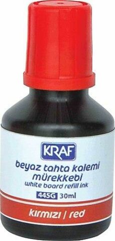 KRAF TAHTA KALEM MÜREKKEBİ 30 ML KIRMIZI 445G