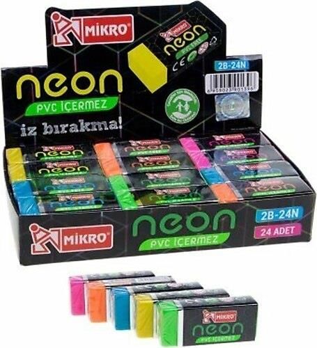 MİKRO NEON SOFT SİLGİ 2B-24N 24 LÜ