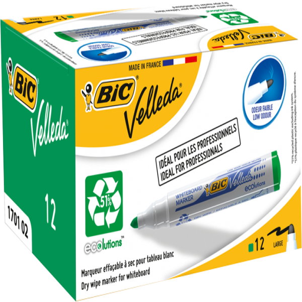 BIC VEL1701 TAHTA KALEM YUVARLAK UÇ 12 Lİ YEŞİL