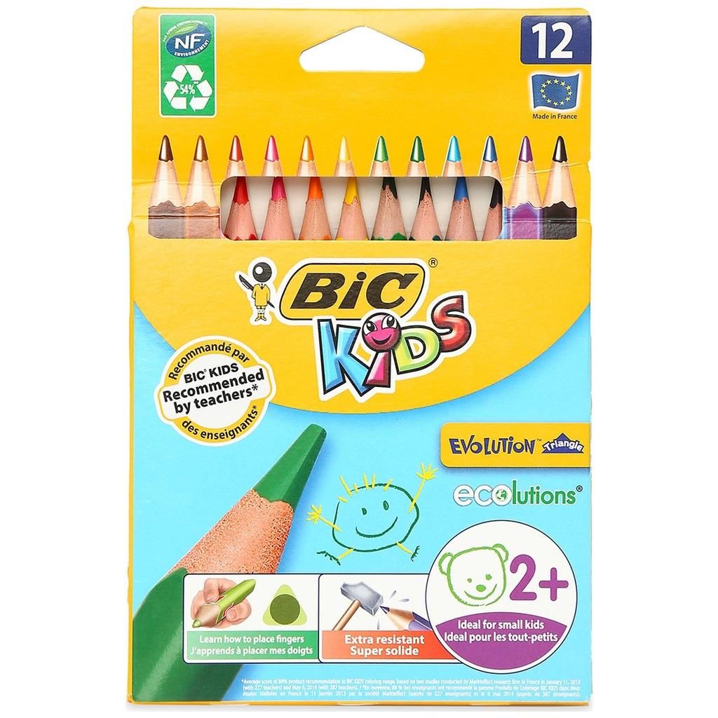 BIC EVO ÜÇGEN JUMBO KURU BOYA 12 Lİ 82973511