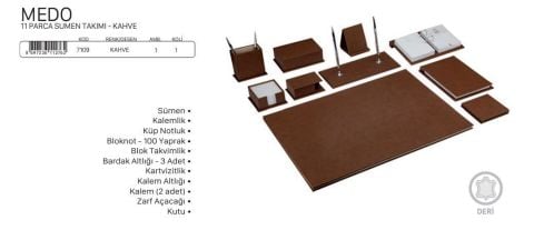 GIPTA MEDO 11 PARÇA SÜMEN TAKIMI KAHVE 7109