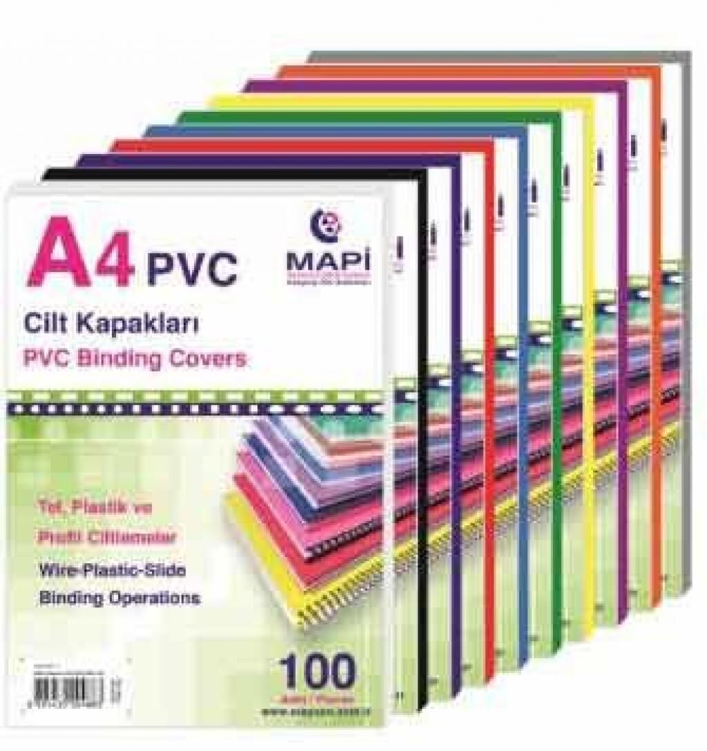 MAPİ PVC A-4 CİLT KAPAĞI 100 LÜ SARI