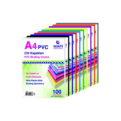 MAPİ PVC A-4 CİLT KAPAĞI 100 LÜ MAVİ