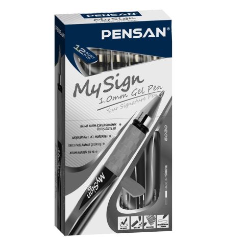 PENSAN MY SING JEL İMZA KALEMİ SİYAH 1.0 MM12 Lİ