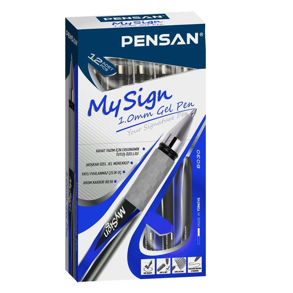 PENSAN MY SING JEL İMZA KALEMİ MAVİ 1.0 MM 12 Lİ