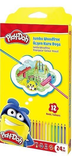 PLAY-DOH WOODFREE JUMBO ÜÇGEN KURUBOYA 12 Lİ