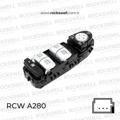 MERCEDES BENZ CAM ACMA DUGMESİ ON SOL (DORTLU, SIYAH 9051, AYNA KATLAMALI, SIYAH BUTON) C-CLASS W205 14> GLC-CLASS X253 15> (OEM A2057200648 9051)