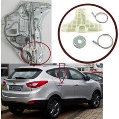 Hyundai IX35 Tucson MK2 LM 2009-2016 Kia Sorento XM 834022Y000 İçin Elektrikli Arka Sağ Cam Kriko Tamir Seti