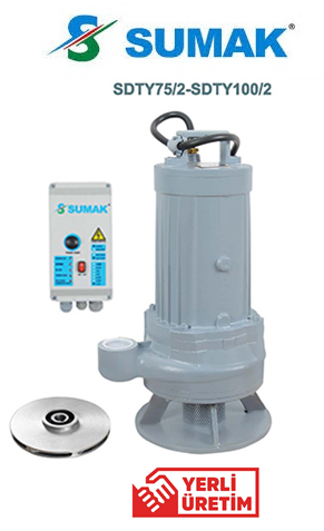 Sumak SDTY 100/2 10hp 380V  2\'\' Çıkışlı Dalgıç Pompa