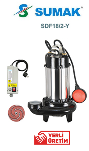 Sumak SDF 18/2 Y 1.8hp 220V  2\'\' Çıkışlı Dalgıç Pompa