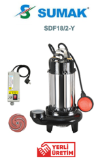 Sumak SDF 18/2 Y 1.8hp 220V  2\'\' Çıkışlı Dalgıç Pompa