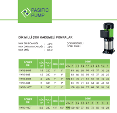Atlantis YKV 6-80 M 2Hp 220v Dik Milli Çok Kademeli Santrifüj Pompa