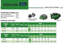 Atlantis Blu  JM100.EPC-ST  1 Hp 220V  Hidromatlı Hazır Paket Hidrofor Seti