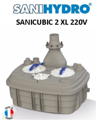 Sanihydro SANICUBIC 2 VX S  220V IP 68 (Çift Motor) - 120 Lt Tahliye Cihazı / ÇİFT POMPA-VORTEX-MONOFAZE