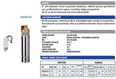 Sumak 4SDM 310 1.5hp 220v 1'' Çıkışlı 20mt Kablolu + Panolu Paket Dalgıç Pompa