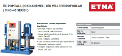 Etna 3 KO 45/4-110 15hp 380v Üç Pompalı Çok Kademeli Paket Hidrofor