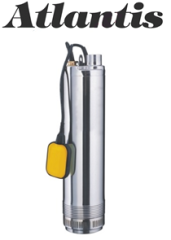 Atlantis SCm8A 2hp 220v 1 1/4\'\' Çıkışlı 10mt Kablolu + Pano Keson Kuyu Dalgıç Pompa