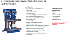 Etna 2 HF EPH C-M66 3hp İki Pompalı Frekans Kontrollü Paket Hidrofor
