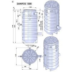 SFA SANIFOS 1300 2 VX T  380V Çift Pompalı Vortex (Açık Fanlı)  Foseptik  Atık Su Tahliye Cİhazı - Trifaze