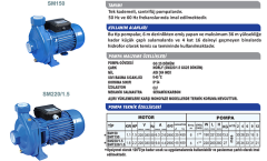 Sumak Smt 220/1.5 2.2Hp 380v 1 1/2\'\' Çıkışlı Santrifüj Pompa