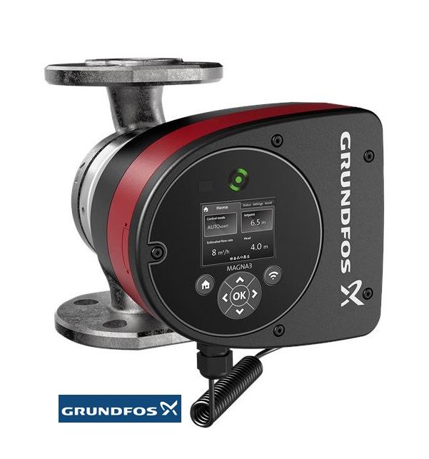 Grundfos MAGNA3 32-40 F N 220mm DN32 PN6/10 Paslanmaz Çelik Gövdeli Flanşlı Tip Frekans Konvertörlü Sirkülasyon Pompası - 98333836