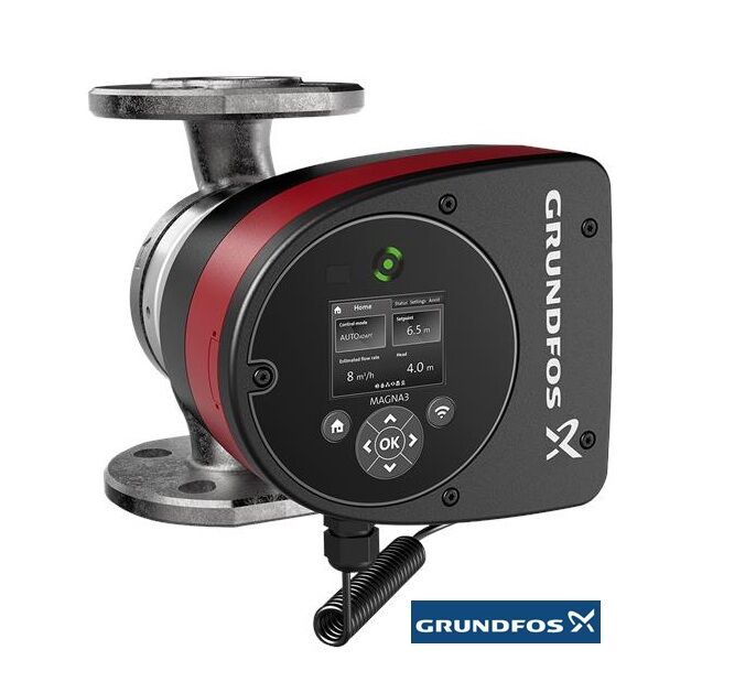 Grundfos MAGNA3 40-60 F N 220mm DN40 PN6/10 Paslanmaz Çelik Gövdeli Flanşlı Tip Frekans Konvertörlü Sirkülasyon Pompası - 97924348