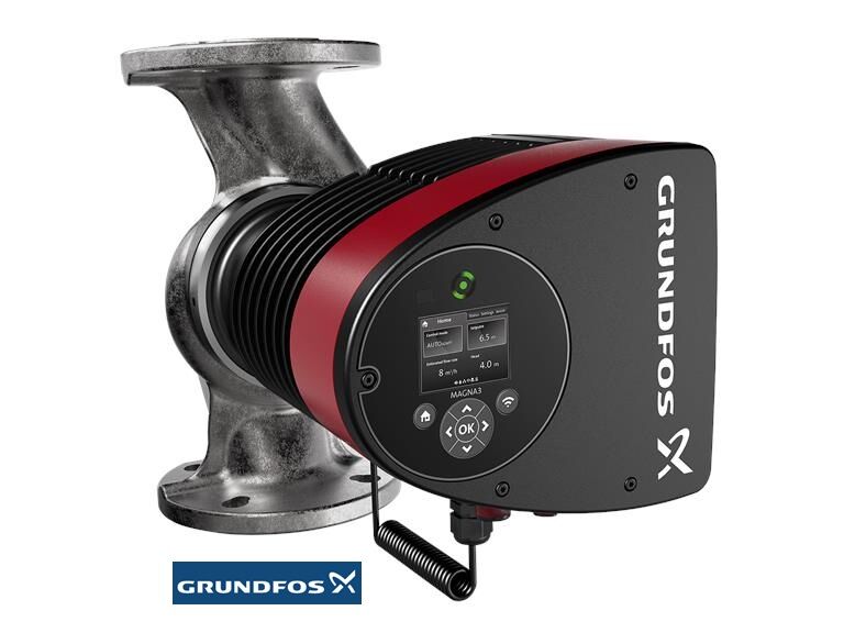 Grundfos MAGNA3 65-80 F N  340mm DN65 PN6/10 Paslanmaz Çelik Gövdeli Flanşlı Tip Frekans Konvertörlü Sirkülasyon Pompası - 97924363