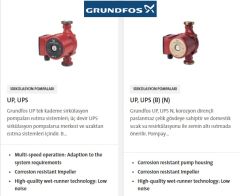 GRUNDFOS UPS 25-80 N  180mm Giriş-Çıkış  PASLANMAZ ÇELİK GÖVDELİ TEKLİ TİP DİŞLİ 3 HIZLI SİRKÜLASYON POMPASI - 95906439