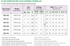 Water Sound YMPV 6-80 2hp 380v Dik Milli Çok Kademeli Santrifüj Pompa