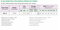 Water Sound STP50 1hp 220v Paslanmaz Gövdeli Jet Pompa